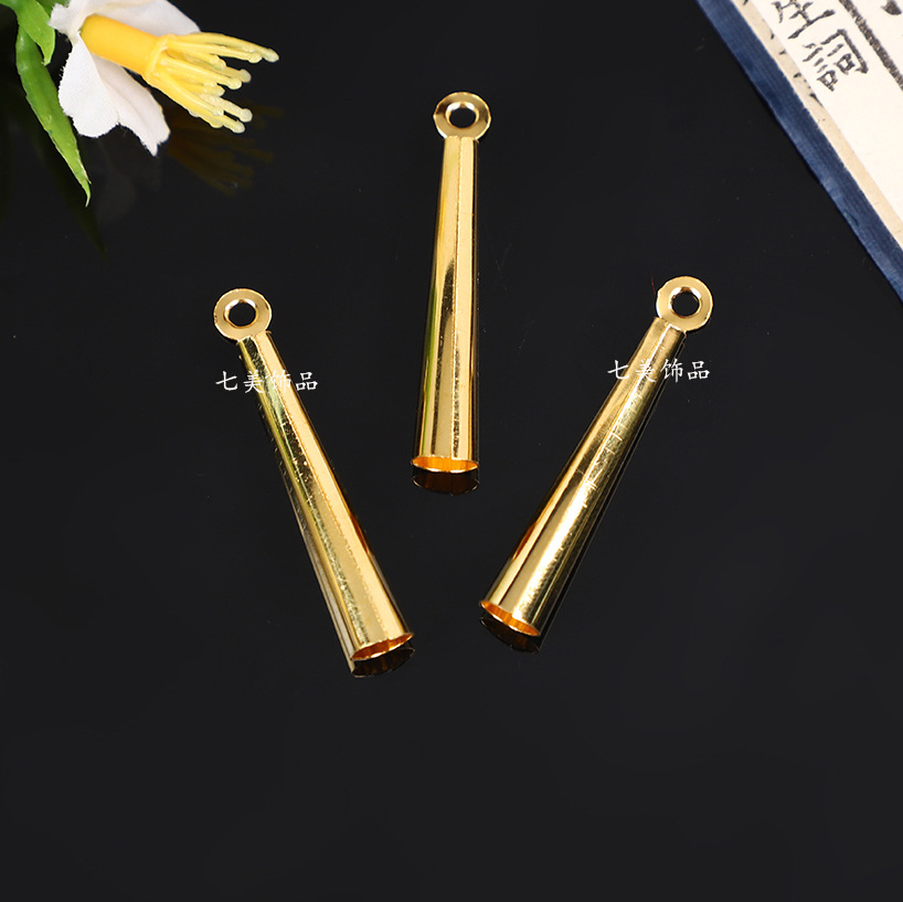 Silver Jewelry Accessories Long Trumpet Pendant Miao Silver Tassel Material DIY Ancient Costume Bridal Headdress Accessories Folk Cluster Style Pendant