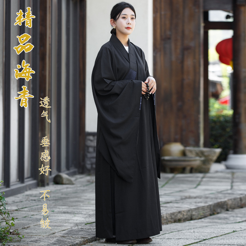 High-End Hemp Non-Transparent Buddhist Yellow Meditation Robe for Men and Women, Suitable for Spring and Autumn