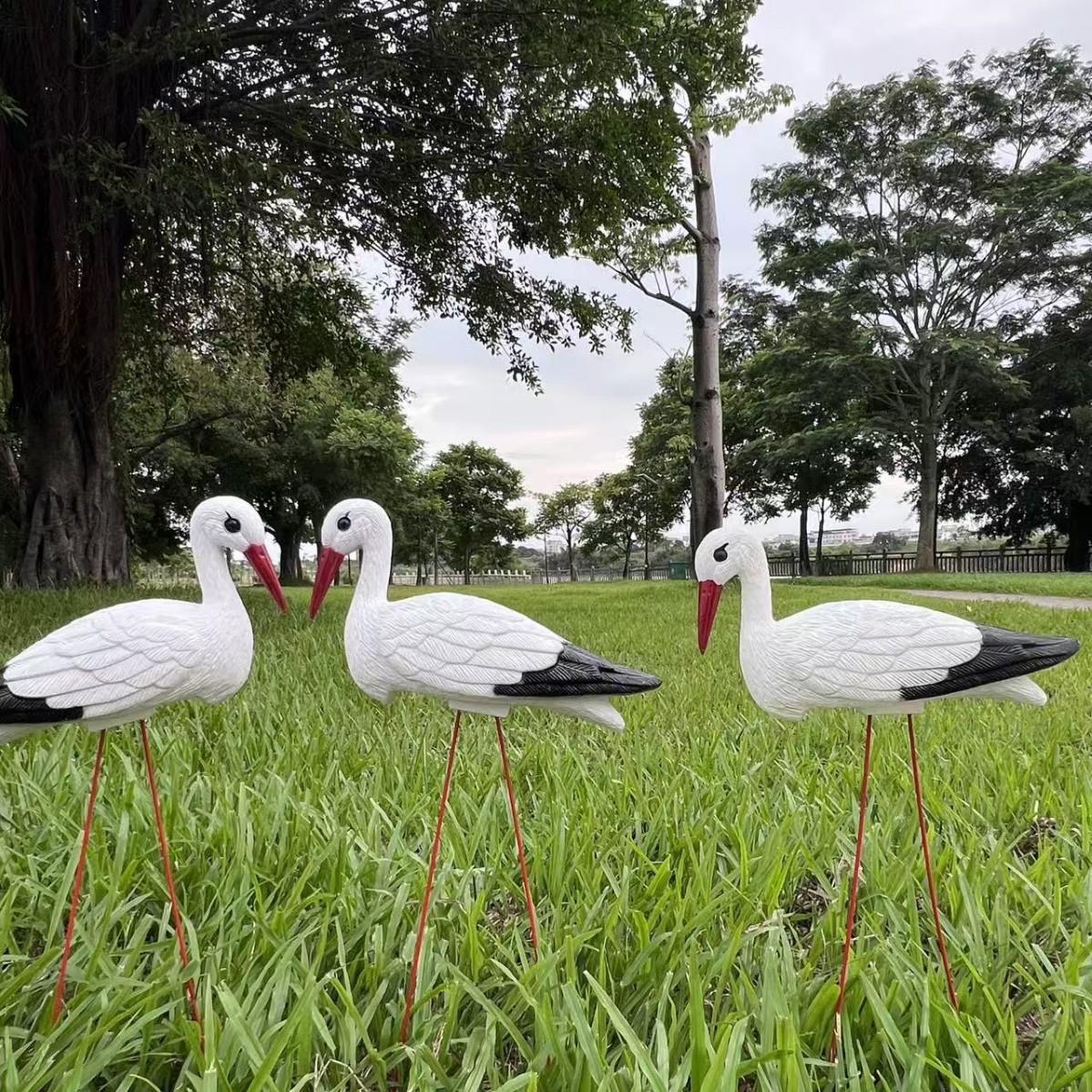 Cross-Border New Model Little White Crane Garden Courtyard Scenery Gardening Landscape Amazon Temu Independent Site Courtyard Decoration