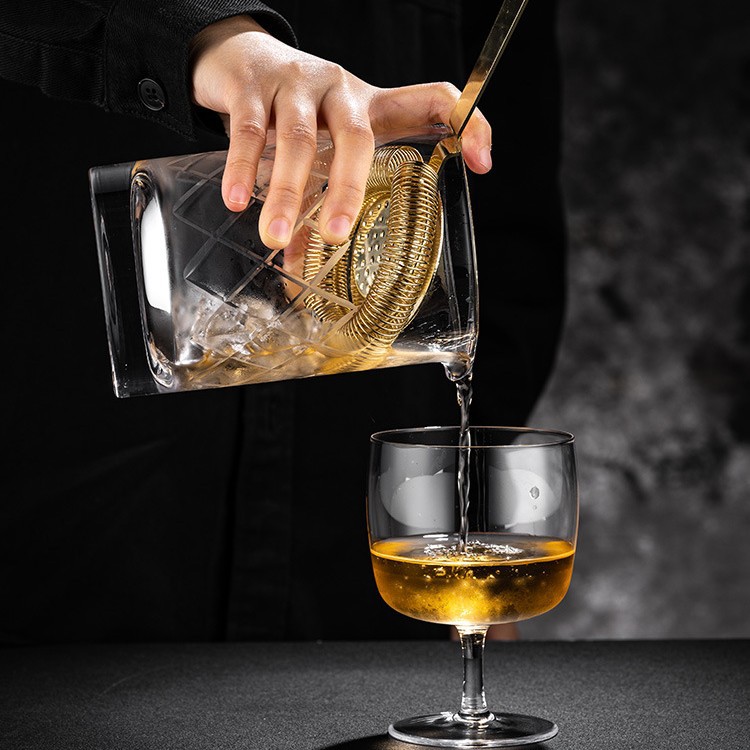 Professional Stainless Steel Cocktail Ice Strainer Cocktail Ice Separator Filter Ice Separator Mesh Stirrer Cup for Bar