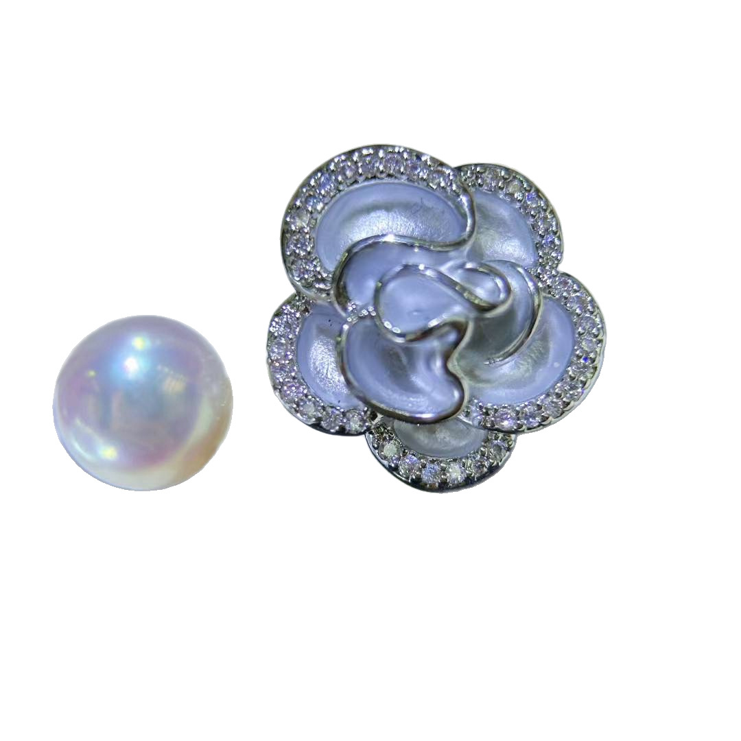 Camellia Freshwater Pearl Earrings 2025 Trendy Versatile Earrings Light Luxury Niche Stud Necklace Ring