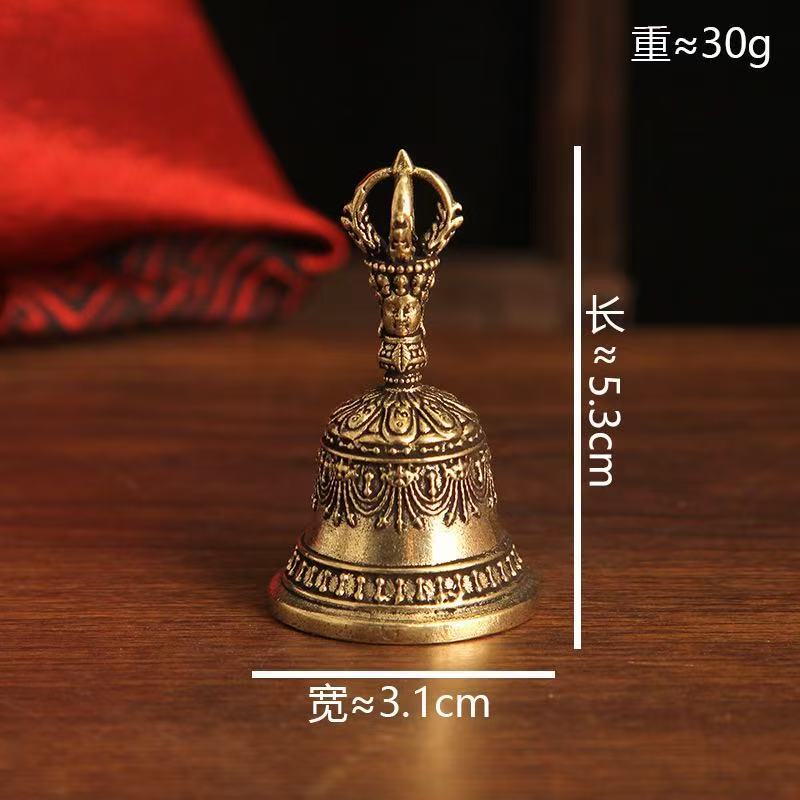 Antique Small Copper Brass Xizang Bell Classical Vajra Bell Small Pendant Brass Hair Accessory Pendant Decoration Wholesale