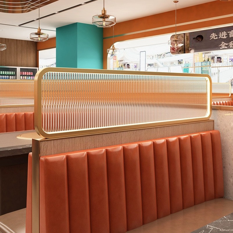 Ресторанная полустена длинный стеклянный экран нержавеющая сталь декоративный забор низкая стена легкий роскошный кованый ротанг полая низкая перегородка