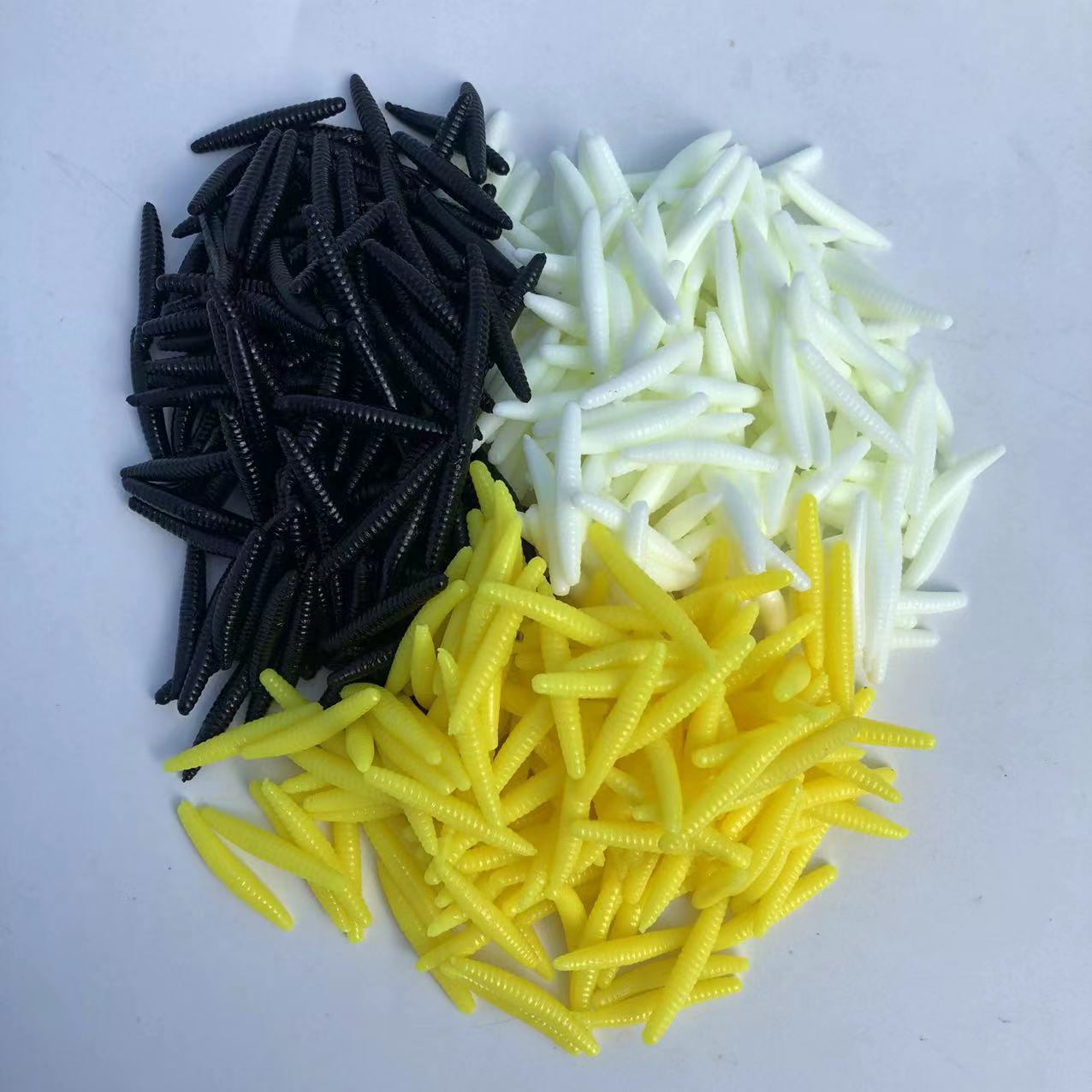 Plastic White Maggot Black Worm Yellow Worm Halloween Toy Gift Accessories TPR Soft Adhesive Simulation White Worm