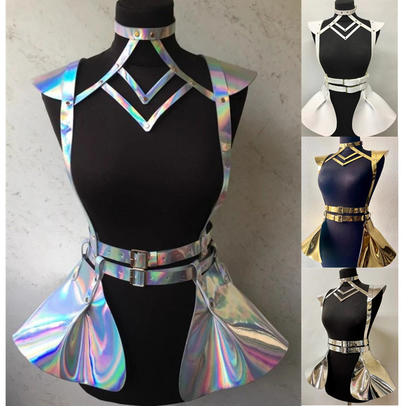 Европейский и американский кросс-бодерный лазерный цветной кожаный пояс для связывания сценических выступлений модный пояс