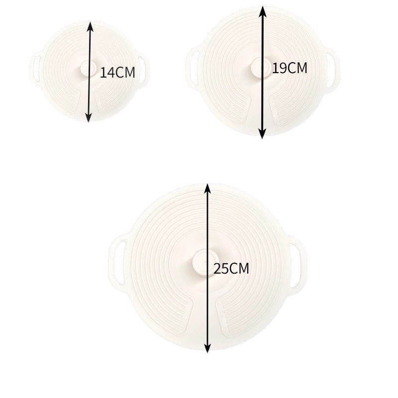 Household Food-Grade Universal Sealing Lid Cup and Bowl Lid Refrigerator Dust-Proof Microwave Oven Splash-Proof Three-Piece Silicone Fresh-Keeping Lid