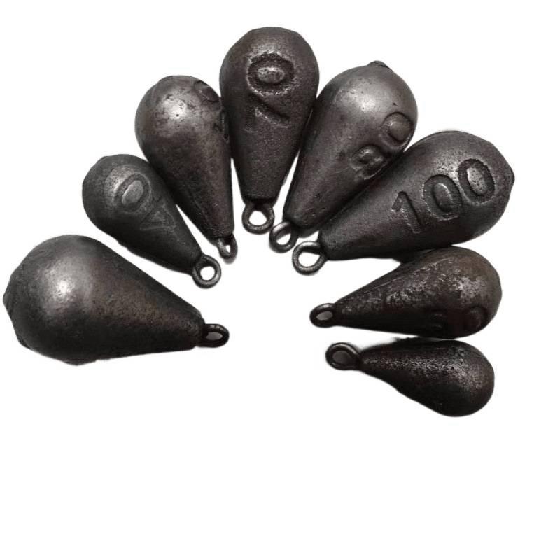 Iron Sinker Water Drop Counterweight Iron Sinker Eco-Friendly Fishing Light Lead Sinker Fishing Sea Rod with Six Rings for Long-Distance Casting Fishing