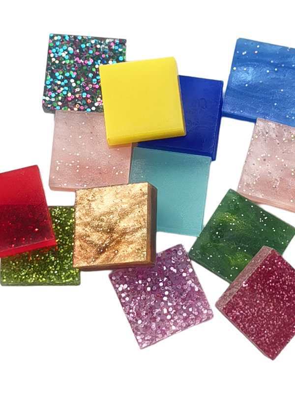 1.0 Square Acrylic Mosaic Colorful Plexiglass Handmade DIY Material Package Table Lamp Mica Patch