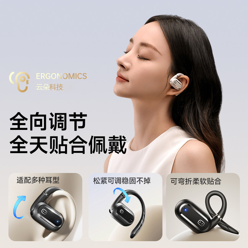 Small S150 Smart Open Bluetooth Headset Not in-ear Call Noise Reduction Motion AI Translation Ear-hanging Headset
