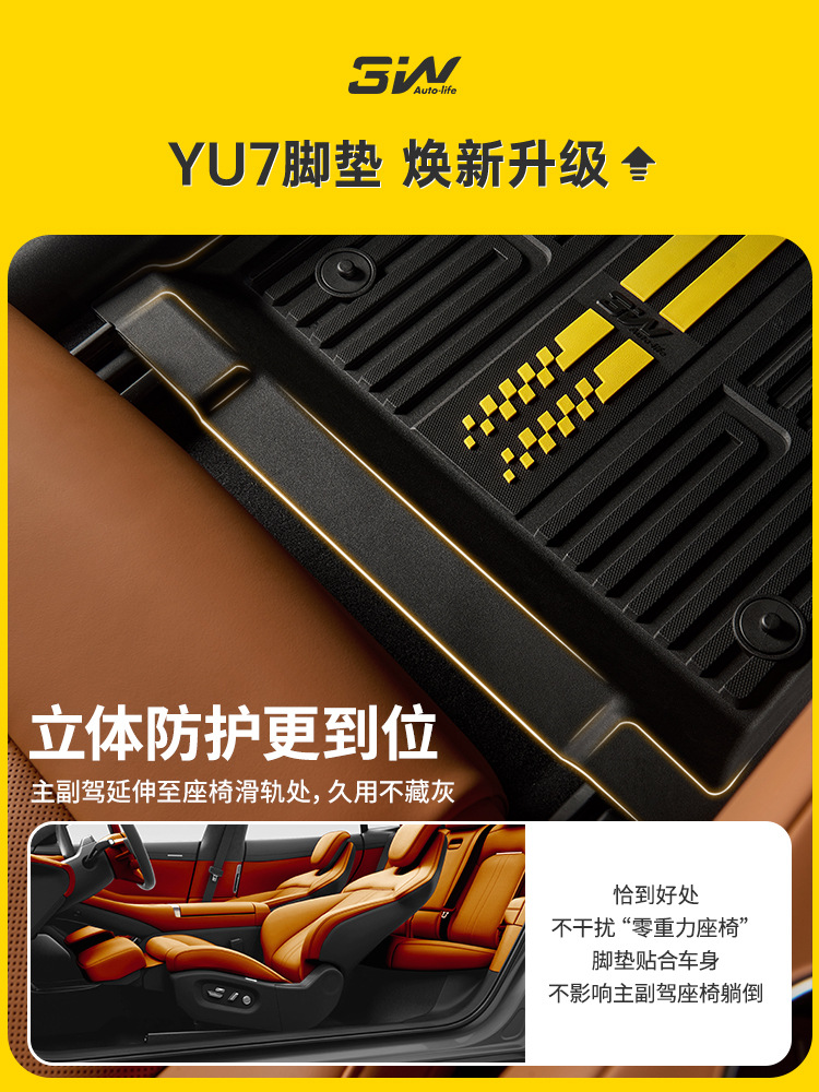 3W Full Tpe Floor Mats Suitable for Xiaomi Yu7 Pro/Max Su7/Ultra Special Car Floor Mats and Trunk Mats