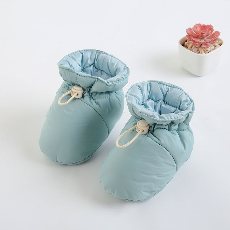 Winter New Baby Toddler Shoes Drawstring Thickened Small Cotton Shoes Baby Anti-drop Artifact