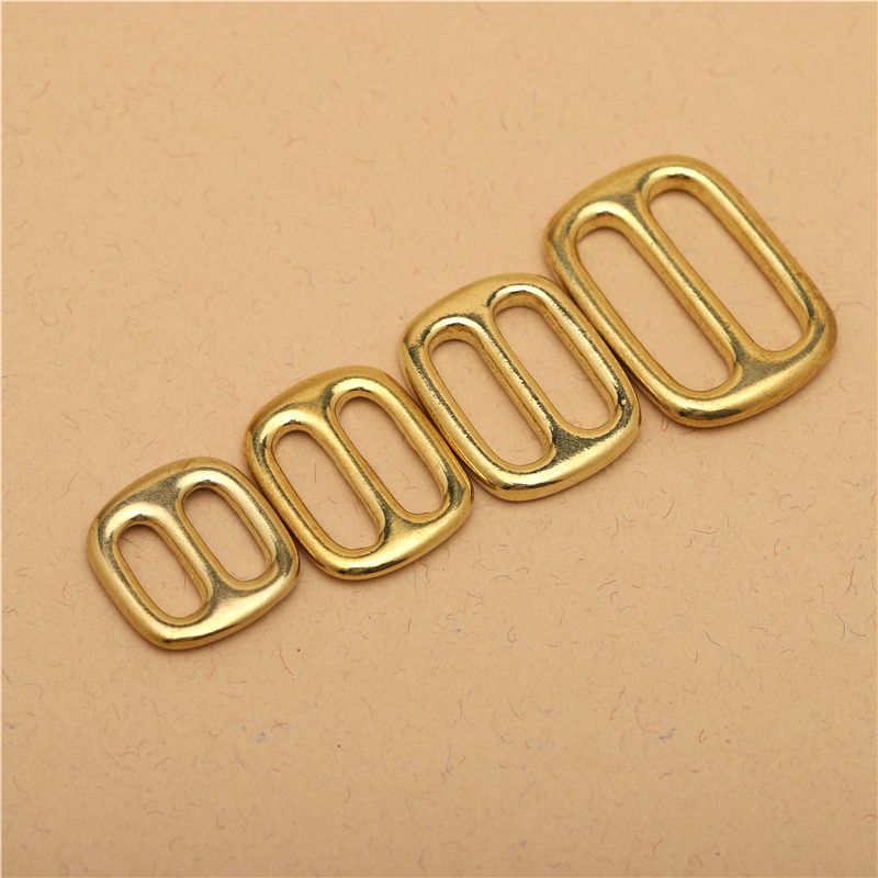 Pure Brass seamless Japanese buckle shoulder strap adjustable buckle copper Japanese ring DIY handmade leather bag belt accessories