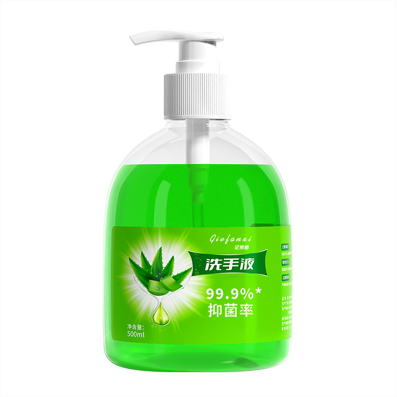 Aloe Vera Fragrance Hand Sanitizer 500ml Fragrance Household Antibacterial Press Bottle Family Pack Wholesale