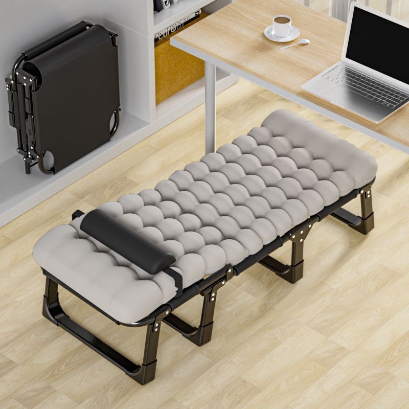 Metal Folding Bed Single Bed Home Adult Lunch Break Lounge Chair Office Bed Rest Portable Micro