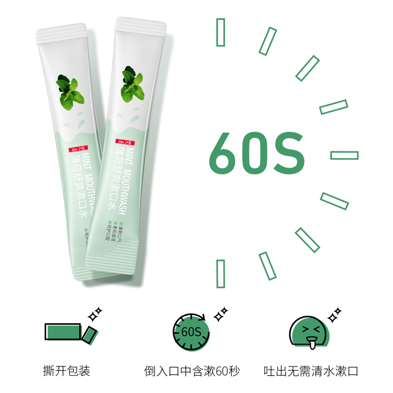 Factory single mint cool mouthwash clean oral fresh breath tooth protection lightweight portable mouthwash wholesale