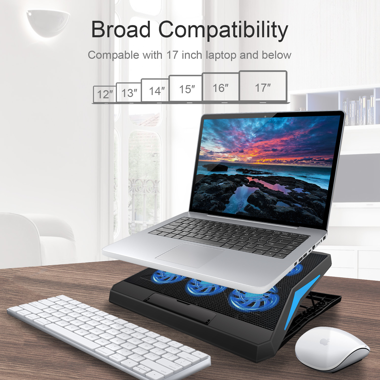 Six-Fan Laptop Radiator Adjustable Speed Laptop Cooling Base Silent Cooling Computer Stand