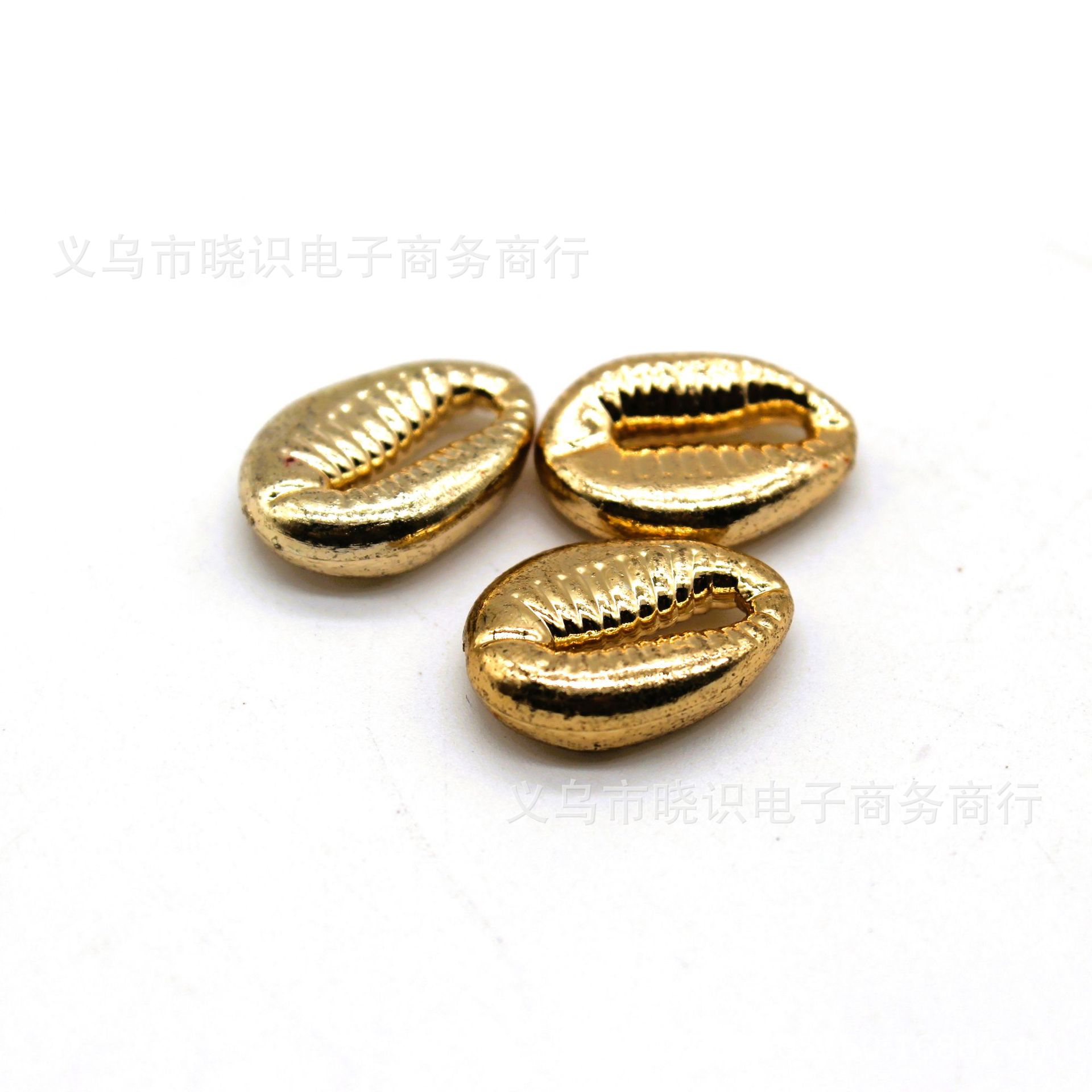ccb electroplated shell imitation gold perforated plastic beads handmade DIY jewelry necklace beaded
