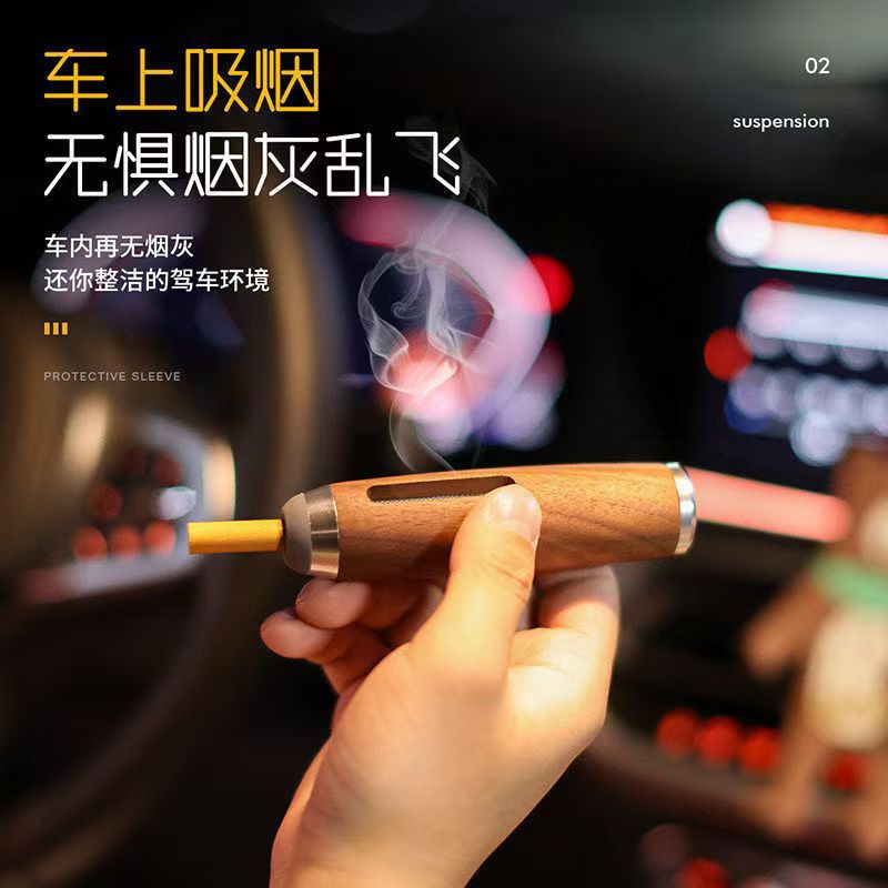 Car-Mounted Ashtray for Lazy People, Smoke-Free and Ash-Proof in the Car, Portable for Driving, Anti-Fly Ash