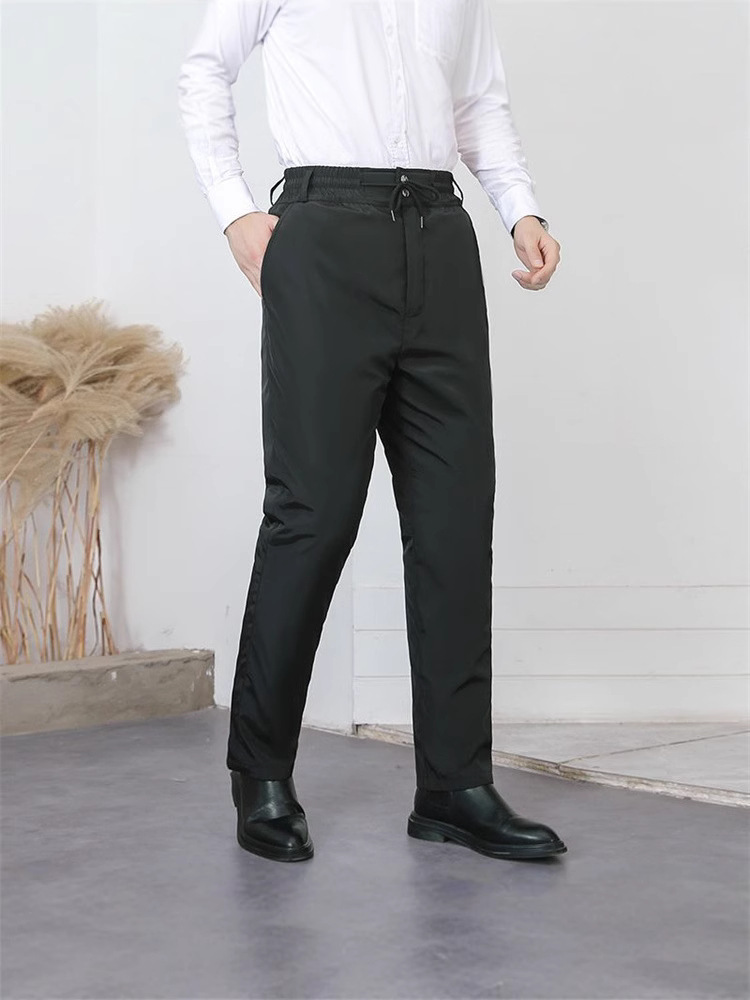 Middle-Aged and Elderly High-Waisted Goatskin Fur Pants Genuine Leather Cold-Proof and Warm Goatskin Pants Goatskin Fur One-Piece Lining Leather Pants