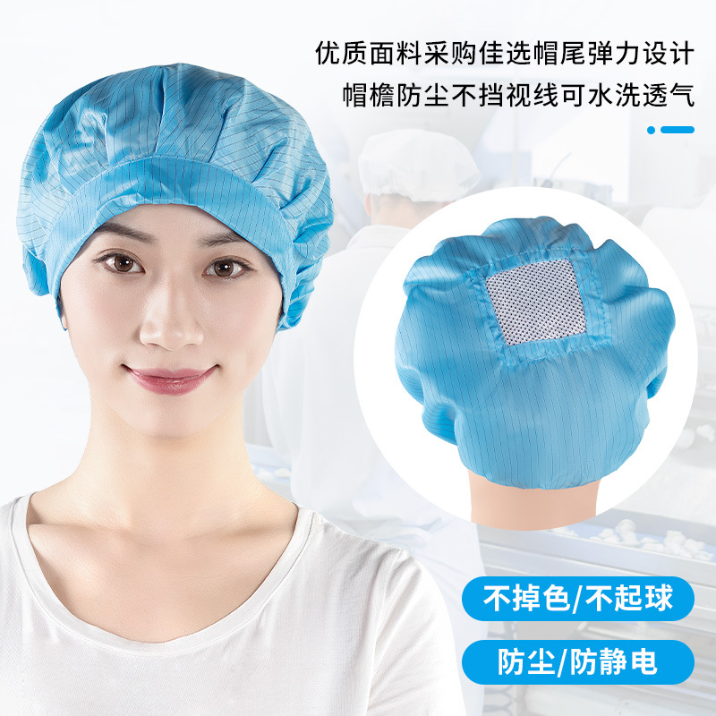 Blue Anti-Static Dome Skylight Open Mesh Round Cap Dust-Free Workshop Clean Factory Food Factory Dust-Proof Breathable Anti-Hair Loss