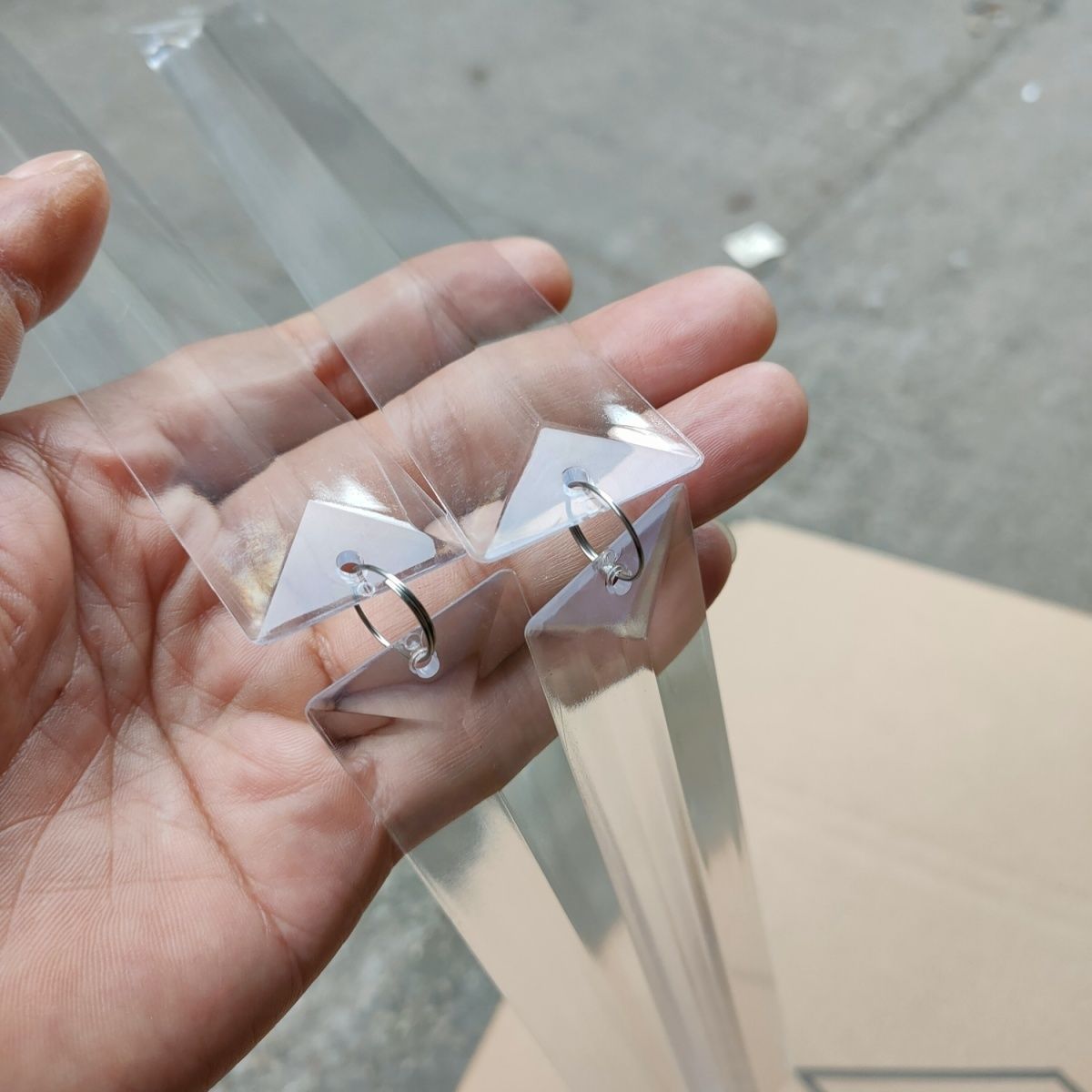 20cm Acrylic Triangle Strip Hanging Decoration Wedding Ice Strip Wedding Ceiling Decoration Bead String Diy Crystal Lamp Accessories