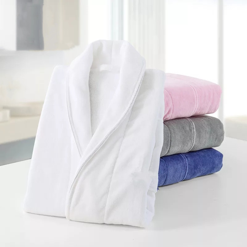 Five-Star Hotel Bathrobe Couple Pure Cotton Type a Nightgown Towel Material Beauty Salon Pure Cotton Bathrobe Customized for Women
