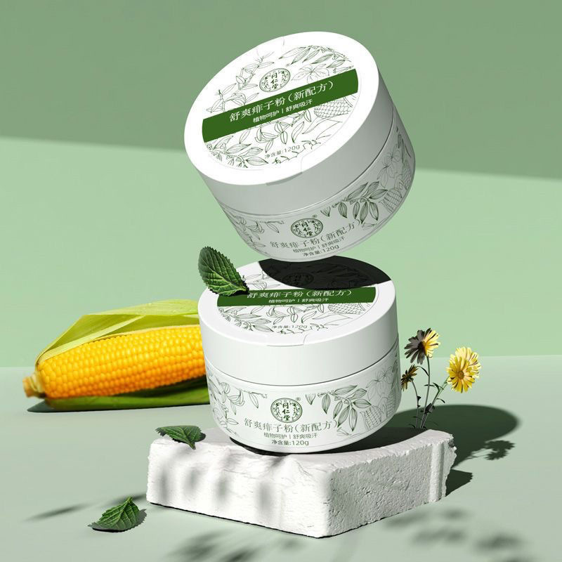 Beijing Tongrentang Refreshing Prickly Heat Powder 120g Herbal Talcum Powder Antiperspirant Itchy Fragrance Refreshing Men and Women Baby