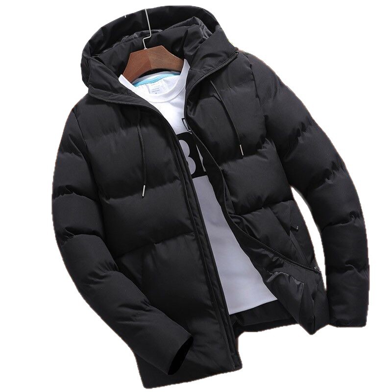Foreign Trade Wholesale Autumn and Winter Cotton-Padded Jacket for Men, Short Thickened Youth Hooded Cotton Coat, Trendy Casual Warm Cotton-Padded Jacket