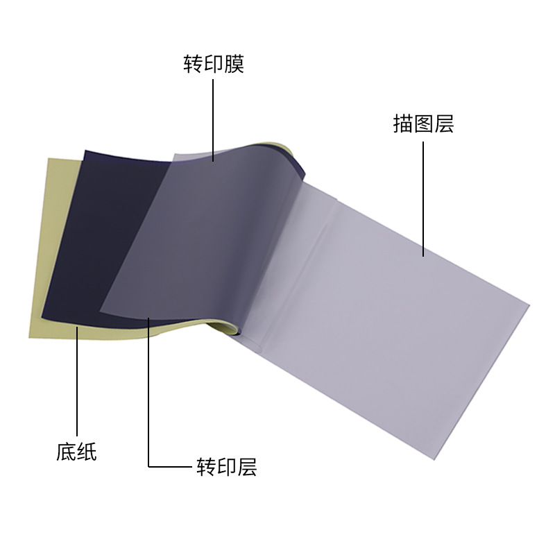 Liqi Tattoo Transfer Paper Thermal Quadruple Printing Paper A4 Hand Drawing Line Tattoo Pattern Copy Paper Cross-Border Supply
