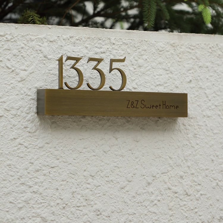 Stainless Steel with Metal Logo Hotel and Guesthouse Room Indoor Compartment Guide Sign Hanging Sign Courtyard Entrance Door