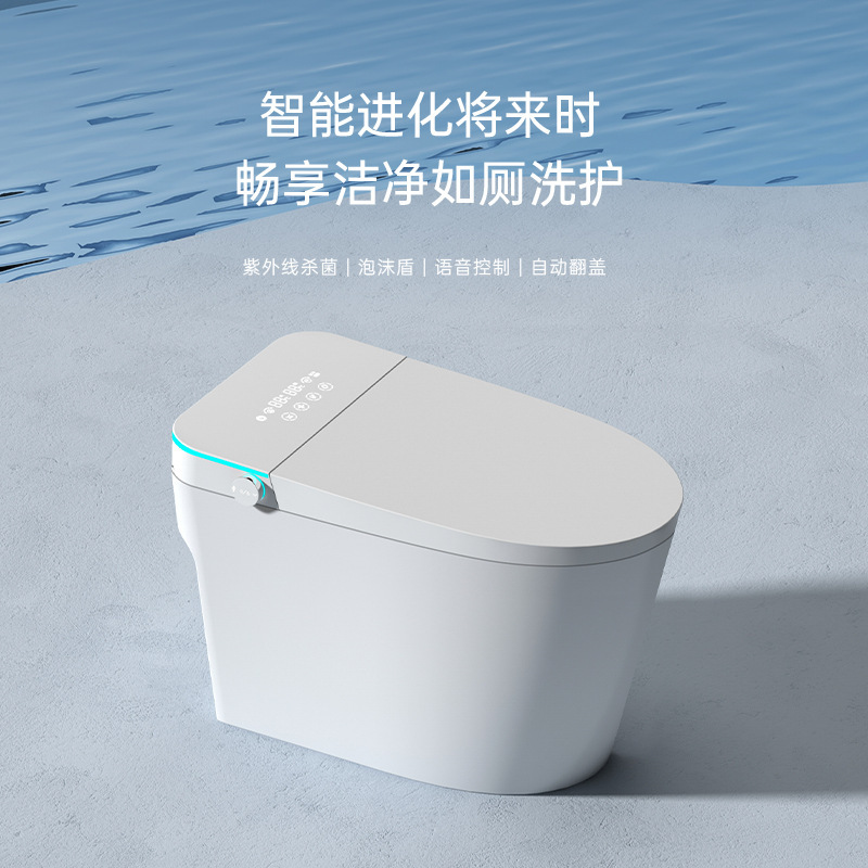Lightweight Smart Toilet with Water Tank, Fully Automatic Electric Sterilizing Toilet, Siphon-Type Heated Semi-Sitting Toilet, Multi-Functional