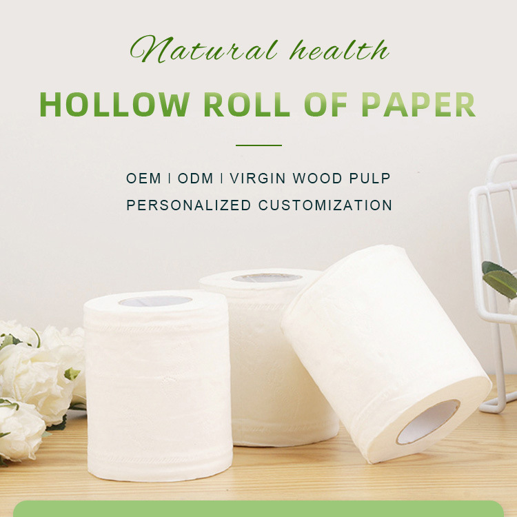 Foreign Trade Instant Paper Towel Toilet Paper Export Cored Roll Toilet Paper Water-Soluble Native Wood Pulp Thickeneded Roll Paper Customization