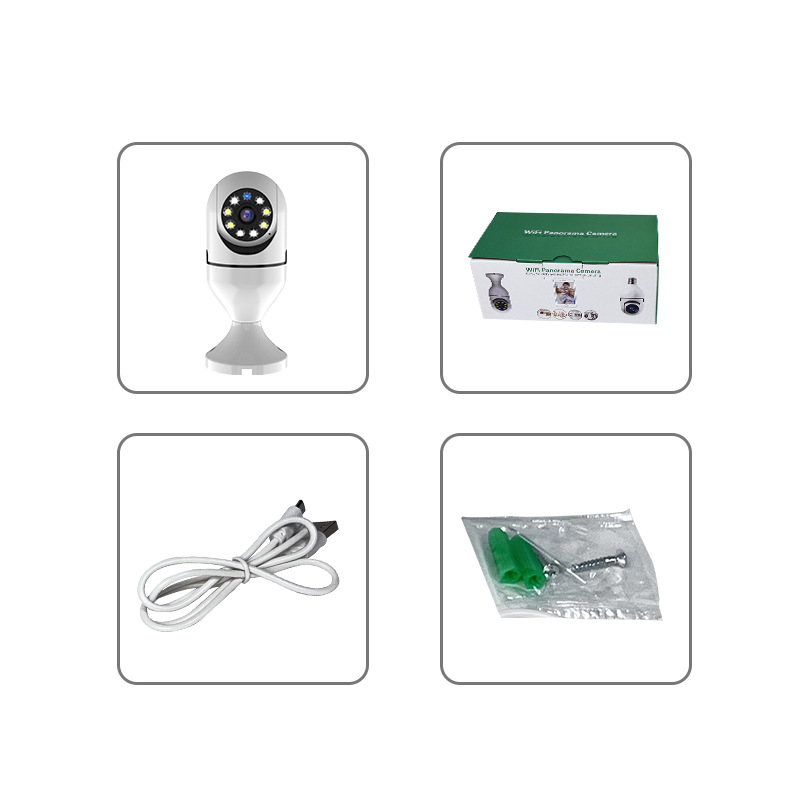 Factory Ready-Made Bulb Camera E27 Remote Wifi 360-Degree Night Vision Indoor and Outdoor Surveillance Infrared Camera
