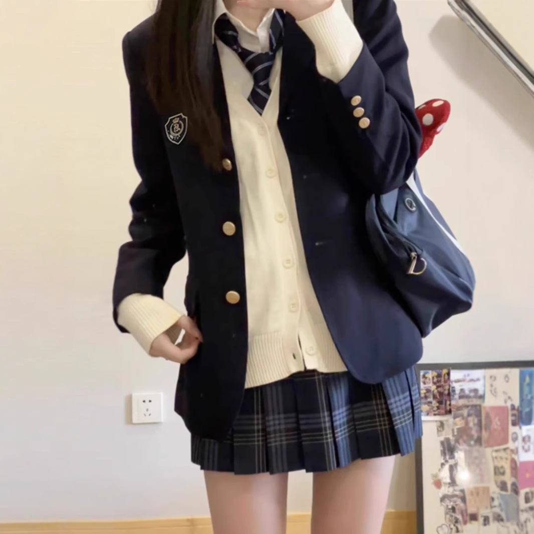 Original Design by Hua Qianzhu, High-End Suit, Preppy Style Jk Uniform, Three-Button Suit, Versatile Jacket, Direct from the Factory