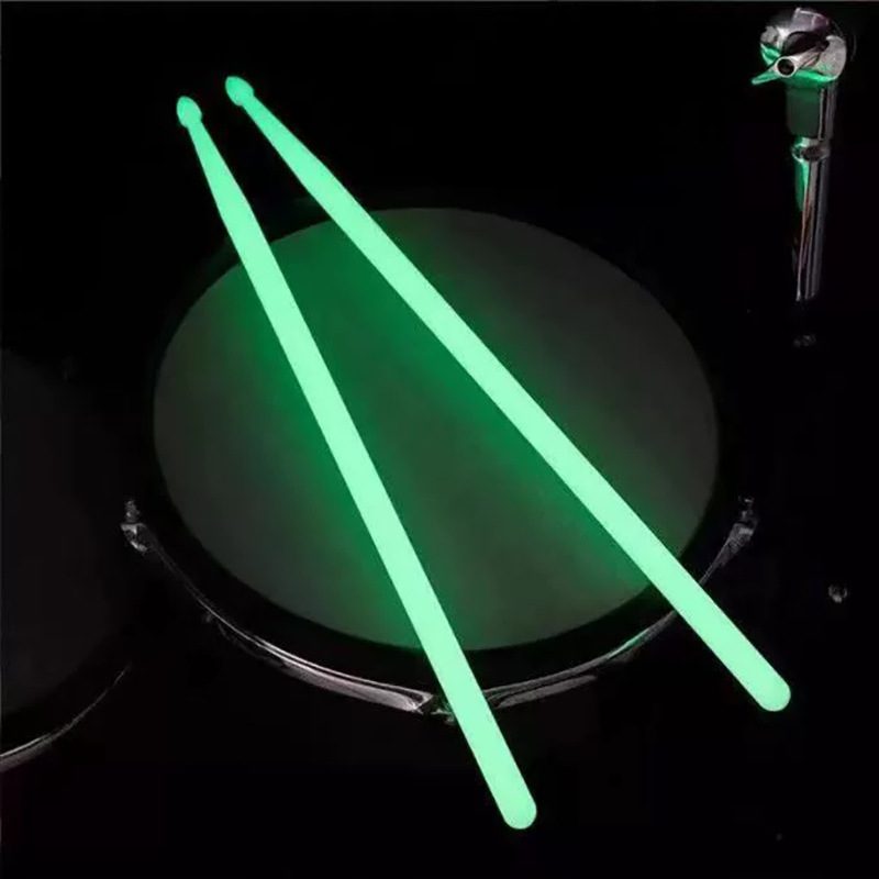 Drum Set Luminous Drum Sticks 5A Drumsticks Jazz Drum Hammer Fluorescent Stage Performance Nylon Luminous Drum Sticks Drum Sticks