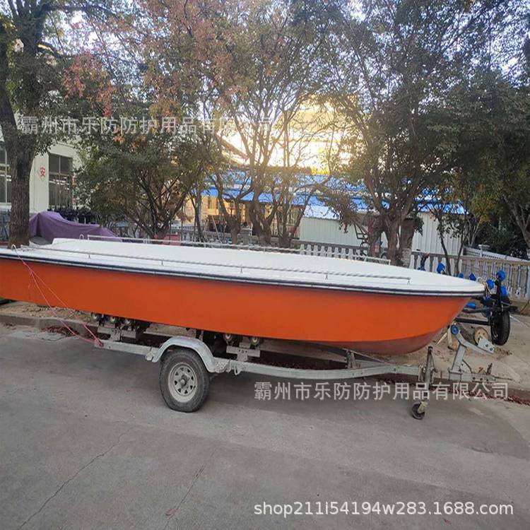 Fiberglass Assault Boat Thickeneded Hard Bottom Flood Control Patrol Boat Fire Emergency Operation Boat 5.2m Water Rescue Fast