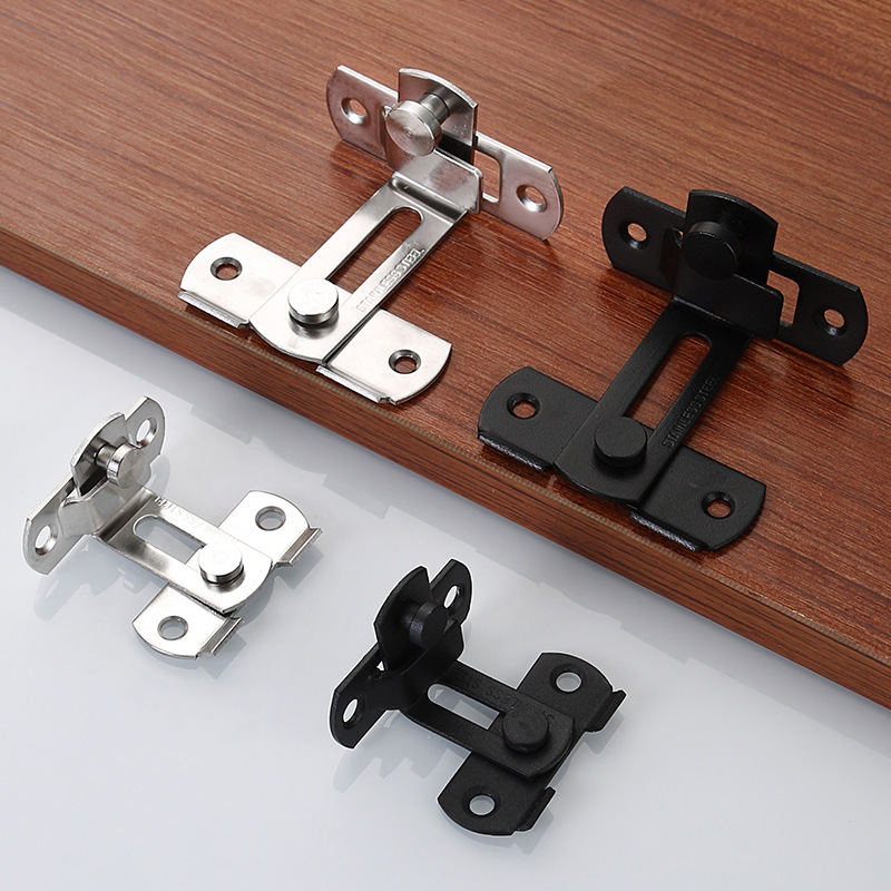 Stainless Steel Door Buckle for Household Pet Cage Door Latch Lock Sliding Door Left and Right Latch Door Lock Thickeneded 90 Degree Right Angle Door Buckle