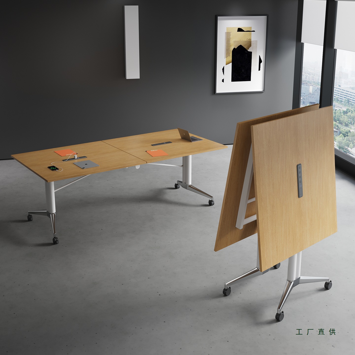 Складной конференционный стол, длинный стол, учебный стол, съемный сплошной стол, многофункциональный телескопический стол для учебных заведений