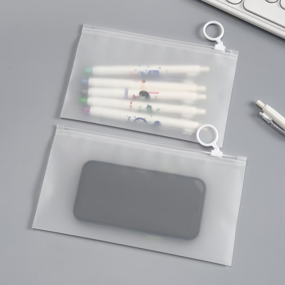 Полупрозрачный чехол для карандашей с кольцом-единорогом, косметичка, упаковка для детского сада