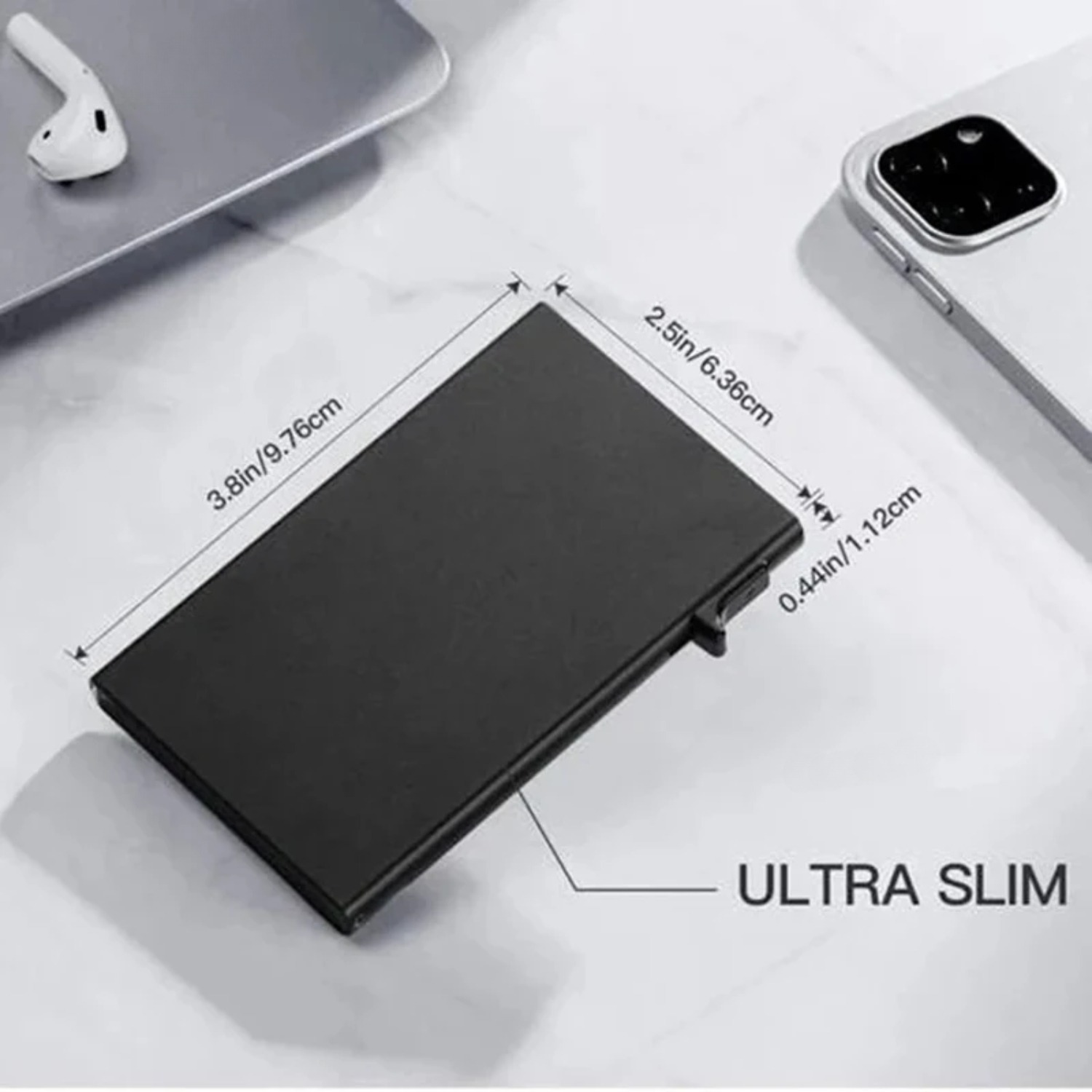 Side push aluminum alloy card case metal automatic elastic card wallet side press card case RFID aluminum card case cross-border hot sale