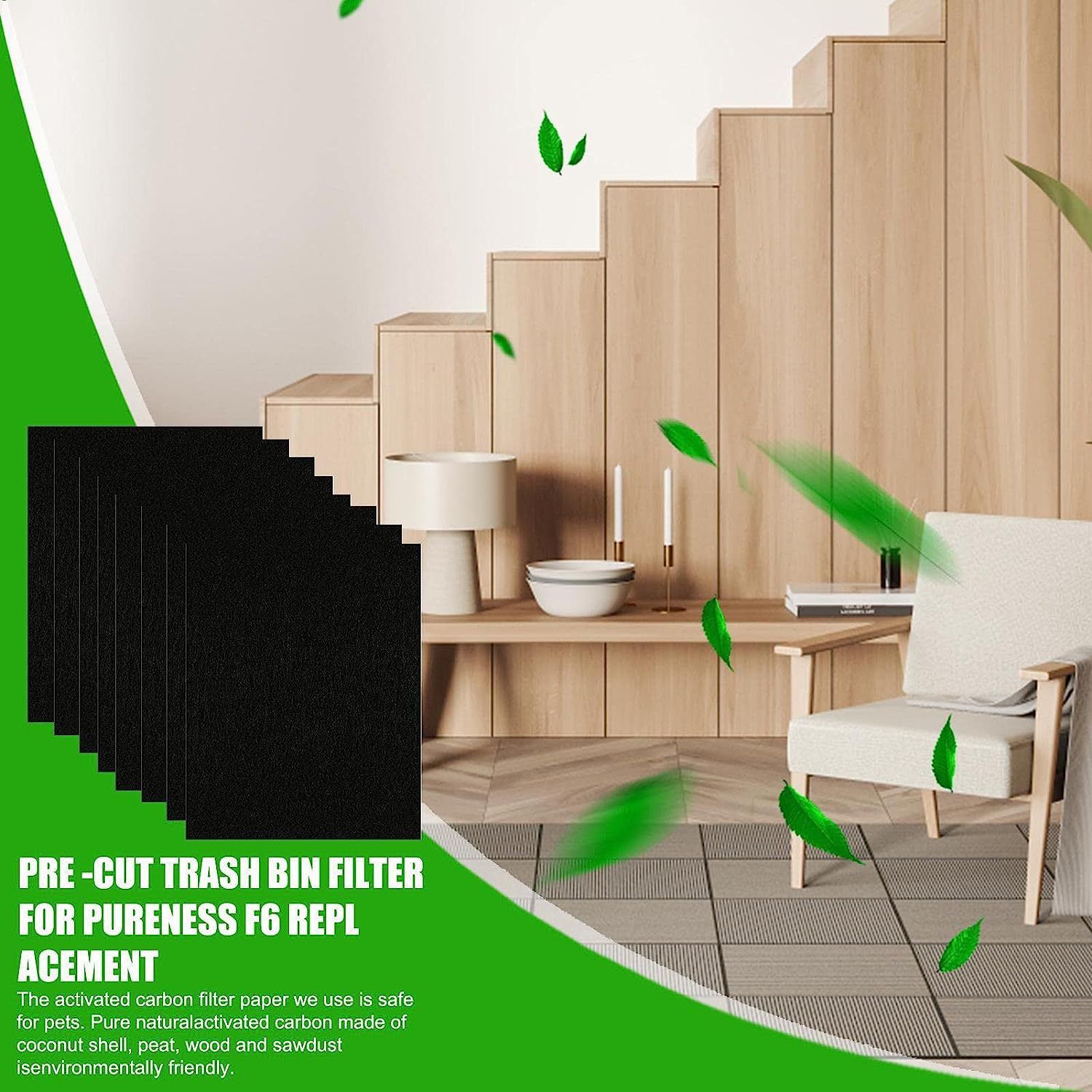 Cross-border explosive activated carbon floss F6 replacement filter floss garbage deodorization floss activated carbon odor absorption filter