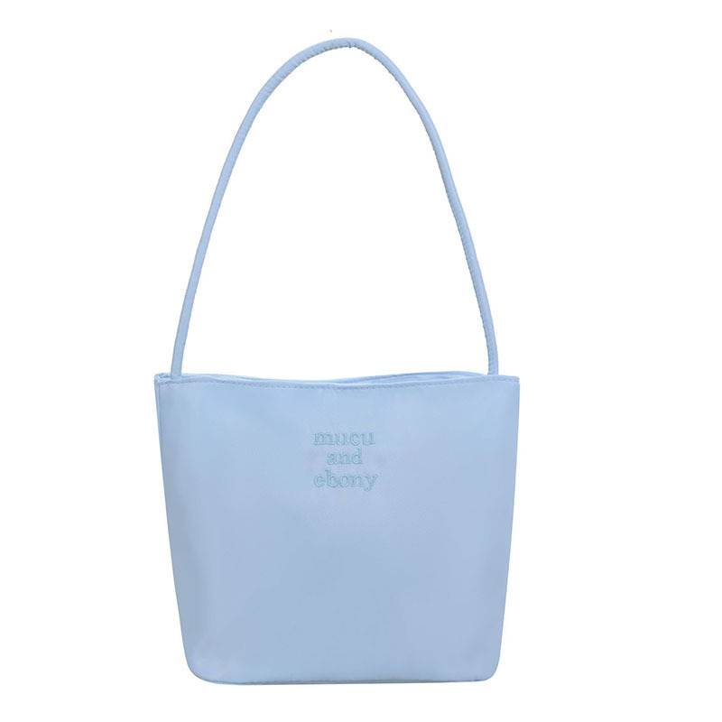 Korean Bucket Bag for Women, Simple Casual Versatile Handbag, Birthday Wedding Gift Nylon Underarm Gift Bag