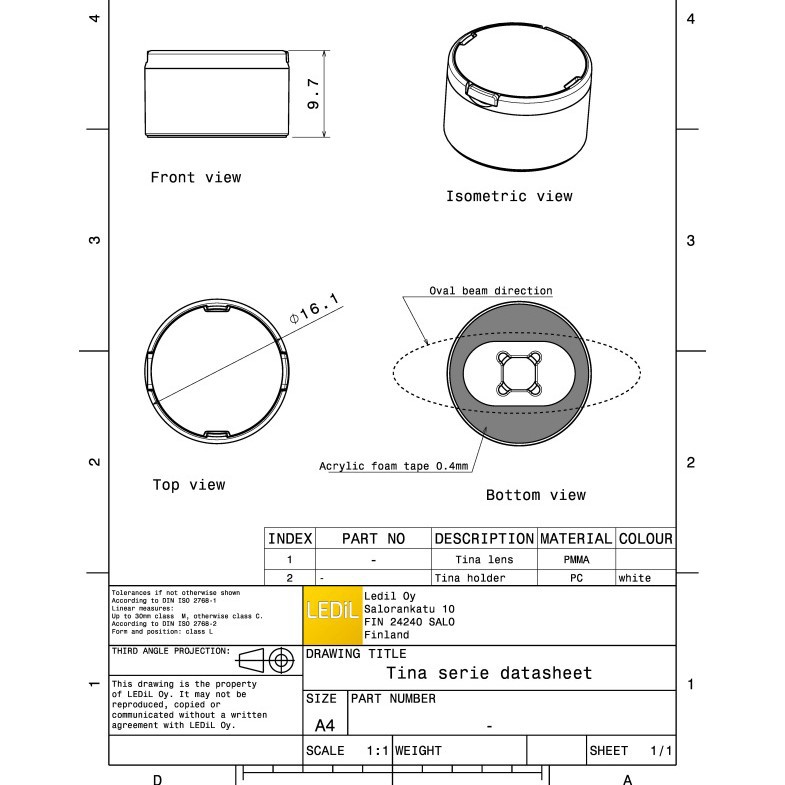 Ledil Lens Fa10887_Tina-Rs Led Lens and Components