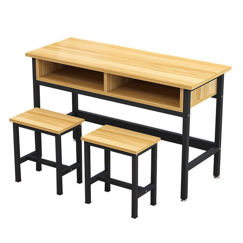 Student Desks and Chairs Double-Layer with Drawers Cram School Tutoring Single Double Three-Person Conference Table Training Table