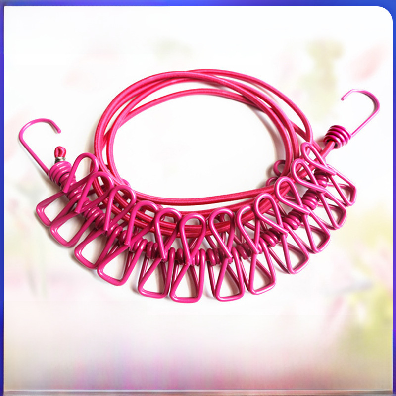 12-Clip Invisible Clothesline, Indoor No-Drill Installation, Outdoor Travel, Hotel Portable Drying Tool, Retractable Clothesline