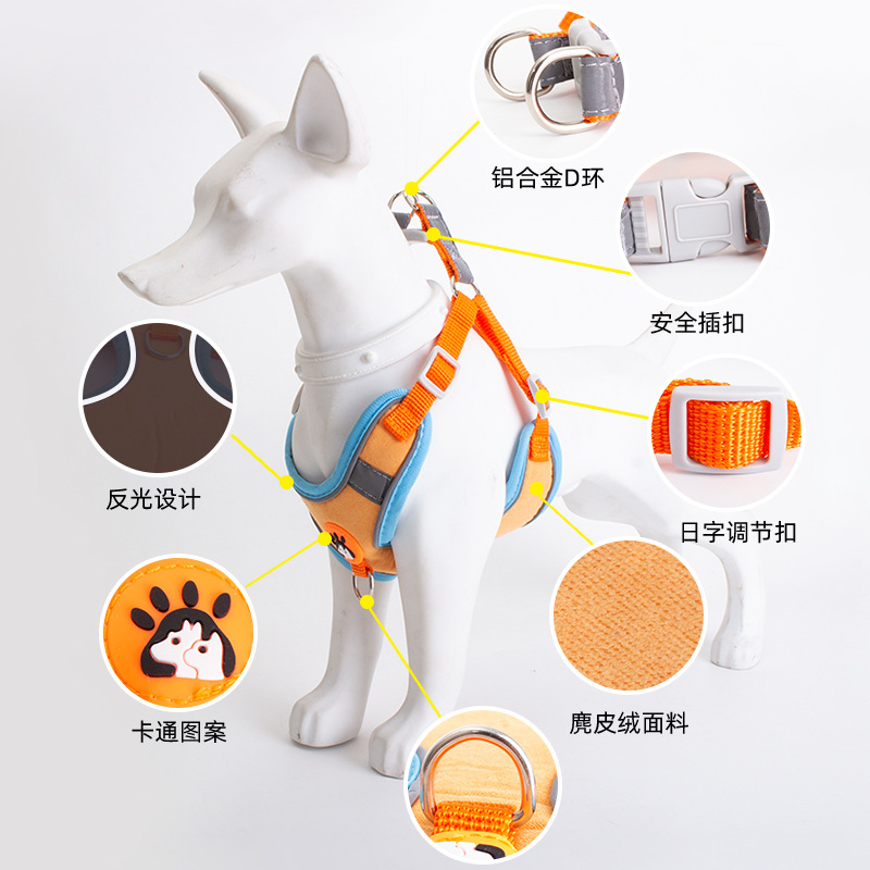 Dog Leash Vest Type Pet Small Size Dogs Harness Special Breathable High-Leg Bichon Harness Dog Walking Leash