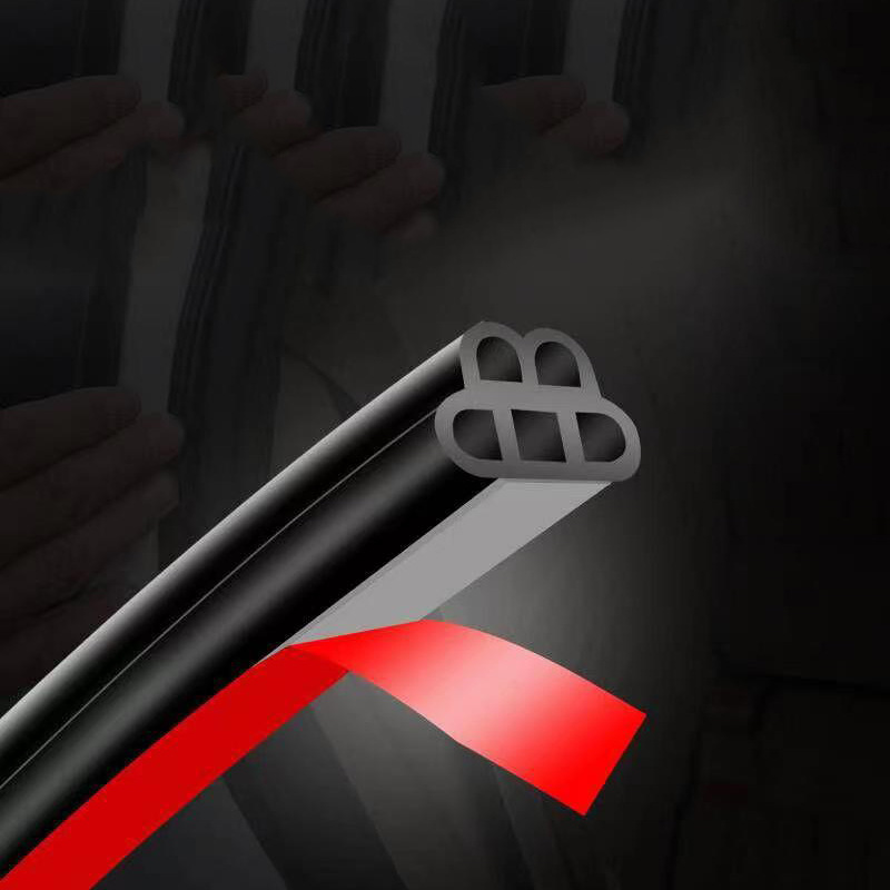 Used for Car Sealing Strips, Double-Layer 5-Hole Thickened Universal Door Frame Seals for the Entire Vehicle, Dustproof, Noise Reduction, Waterproof