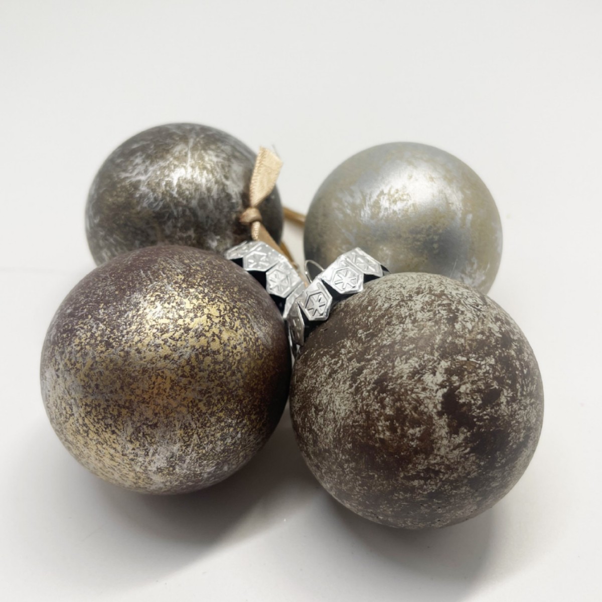 Cross-Border Christmas 6cm Old Antique Effect Plastic Ball Painted Texture Ball Christmas Tree Decoration Pendant Supplies