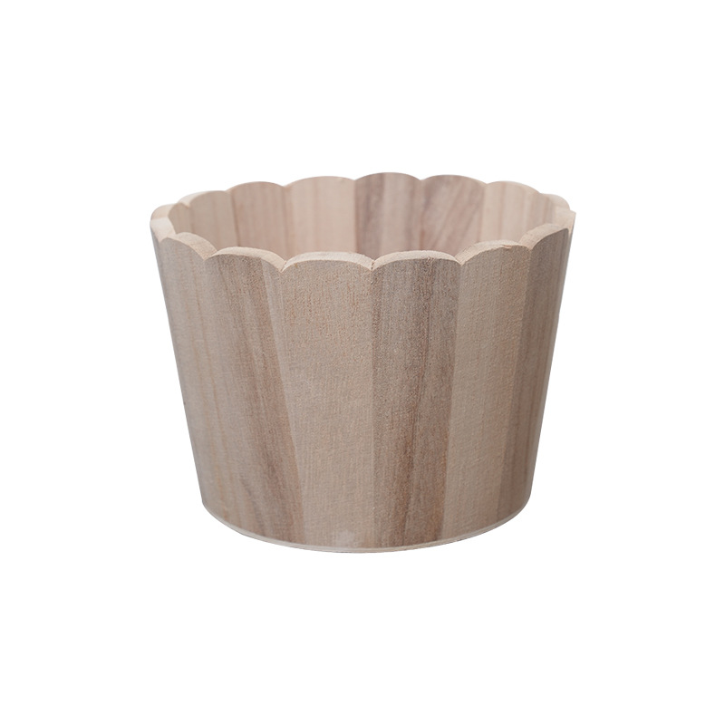 Paulownia Bath Products Barrel Wooden Flower Pot Soybean Peanut Grain Storage Barrel Sundries Desktop Finishing Ornaments