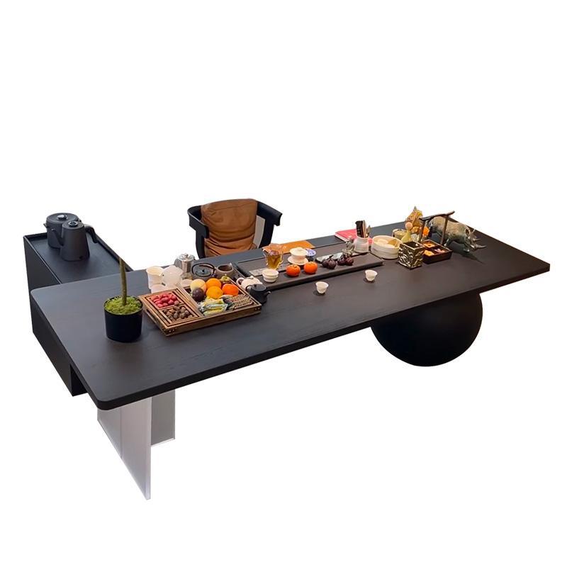 New Chinese Style Black Walnut Tea Table 2025 New Classy Solid Wood Tea Table House Tea Room Designer Tea Table